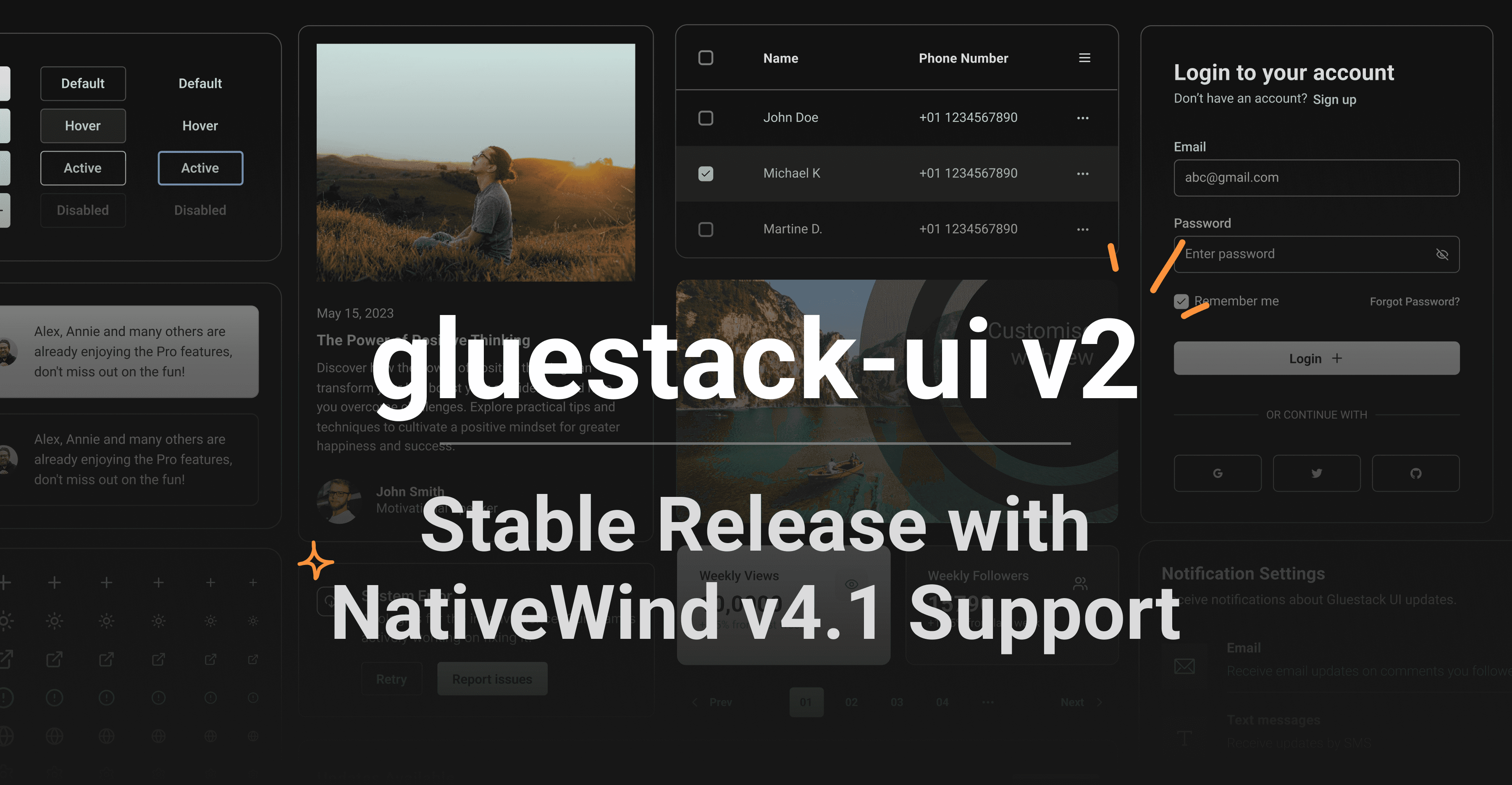 gluestack-ui v2: Stable Release with NativeWind v4.1 Support 🚀